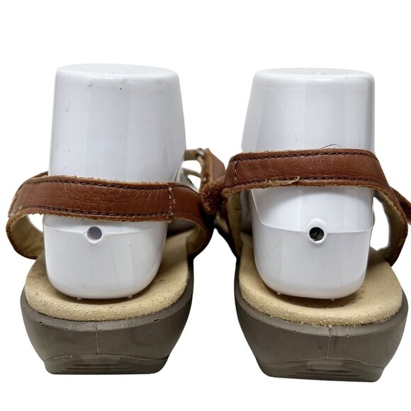 Hotter Womens Flare Brown, Taupe and‎ Cream Leather Sandal Size  9.5 - Picture 4 of 9